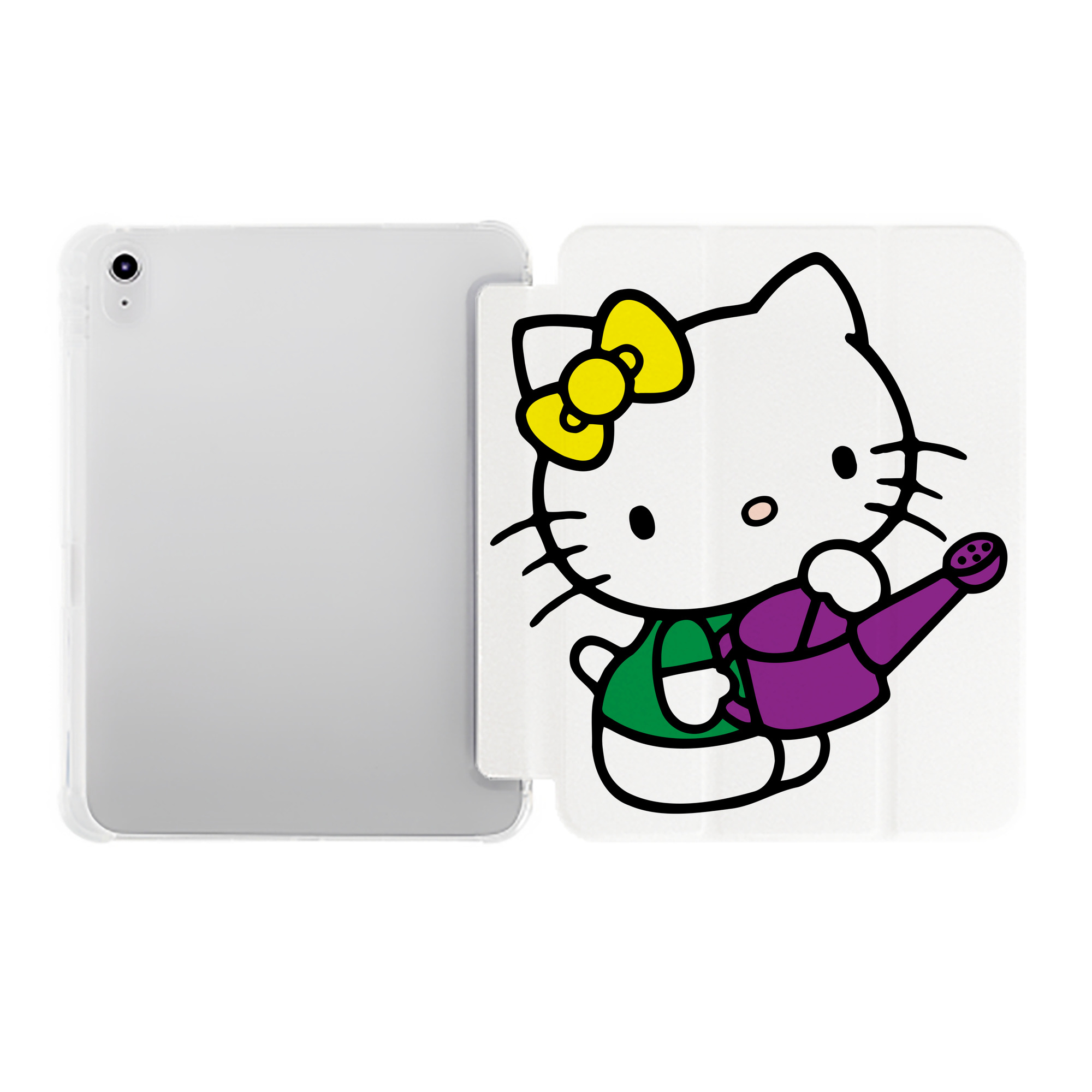 （画像用） Hello Kitty ハローキティ IPad ケース ペン収納付き 三つ折りスタンド PUレザー×シリコン 対応機種9.5/10.5/10.9インチ